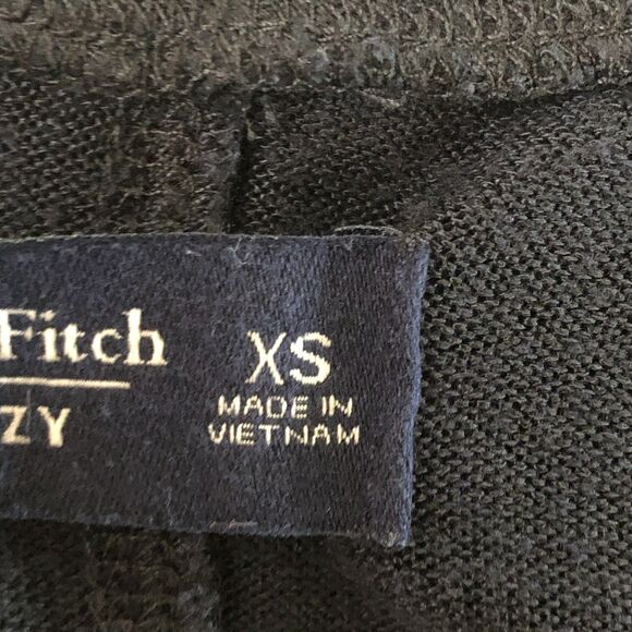 Abercrombie & Fitch Soft A&F Cozy Tie Waist Black Cropped Top Size XS - Picture 5 of 16